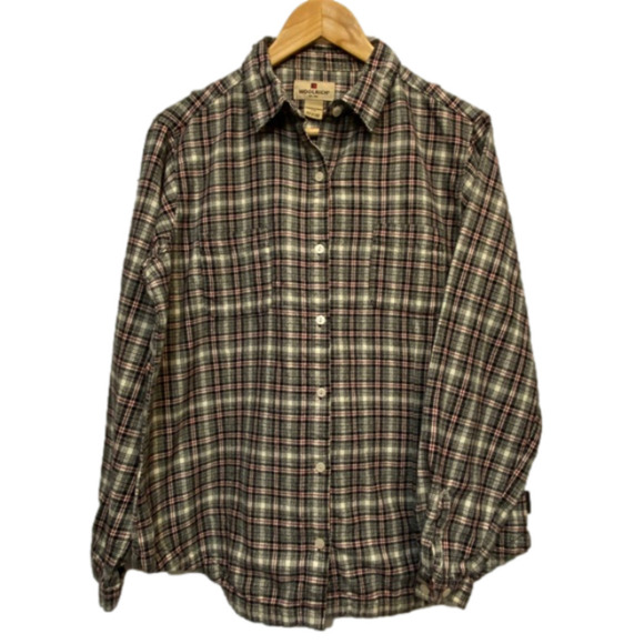 Woolrich 2006 100% cotton button down plaid shirt women's large - Picture 1 of 9